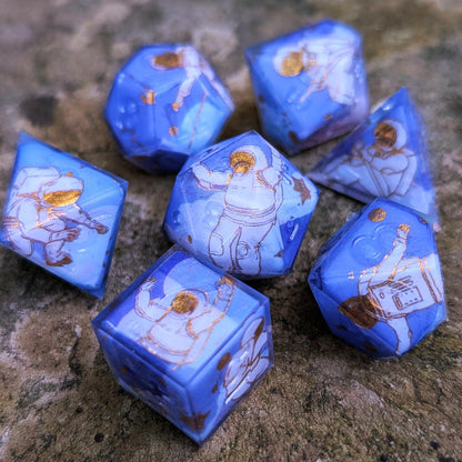 Space Astronaut Moon Landing Tape Dice Set