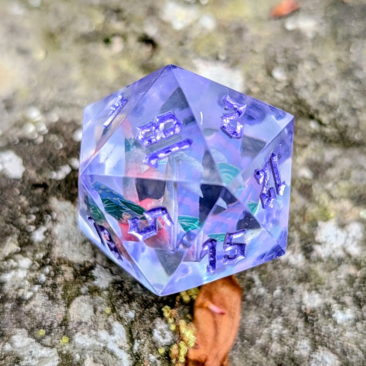 Two origami crane D20s 25mm