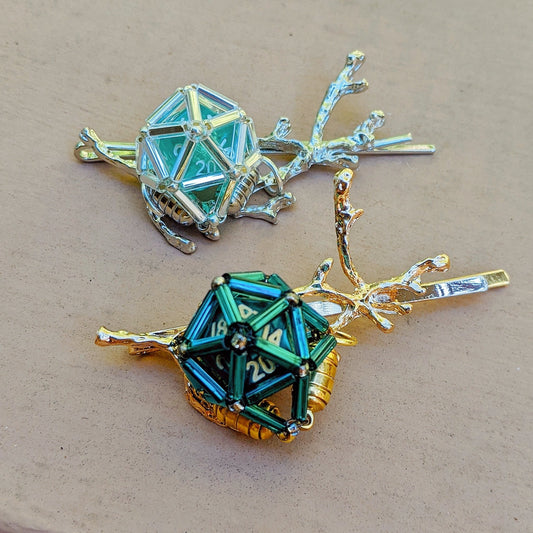 Removable mini D20 Hairpin