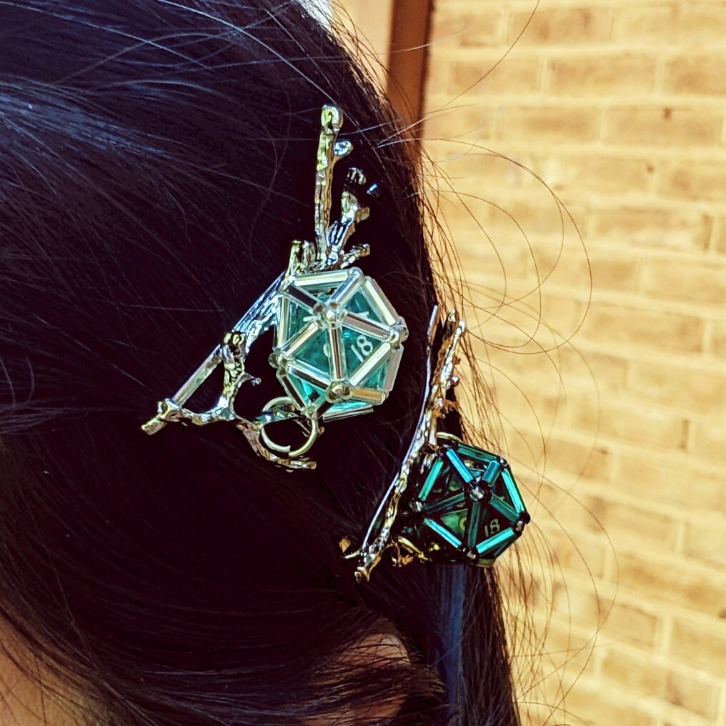 Removable mini D20 Hairpin
