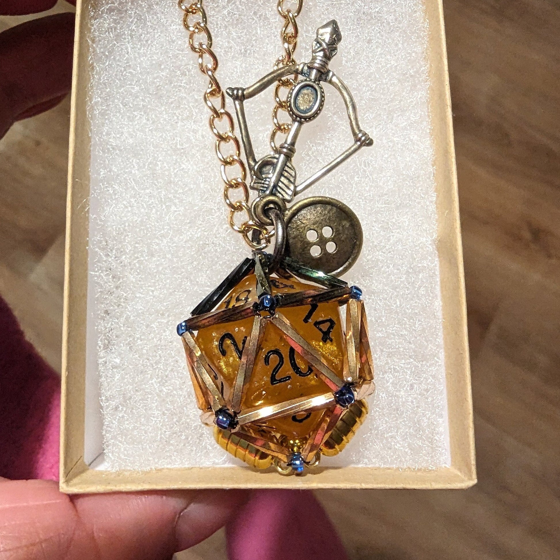 Removable D20 necklace Critical Role Mighty Nein Veth Inspired